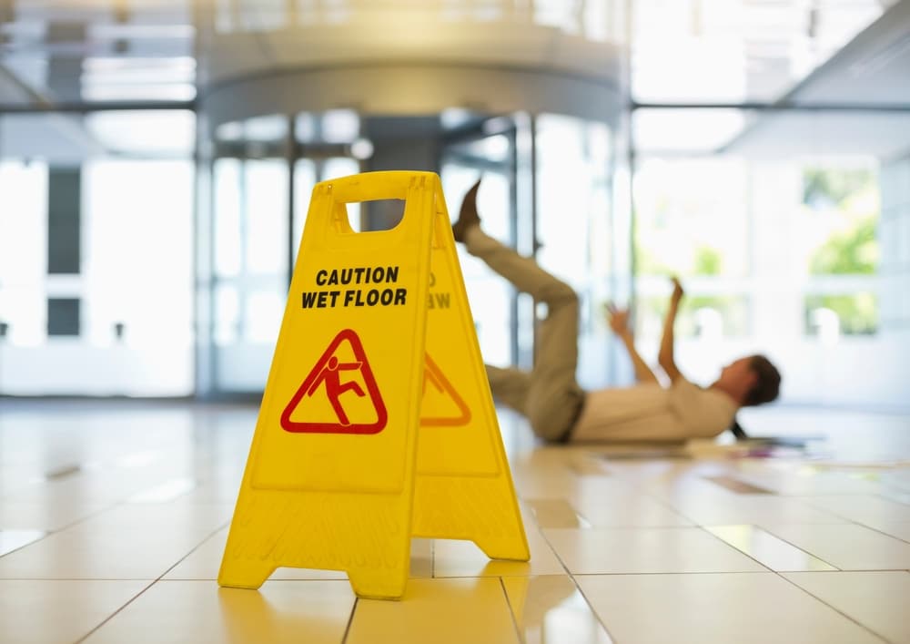 slipping on wet floor